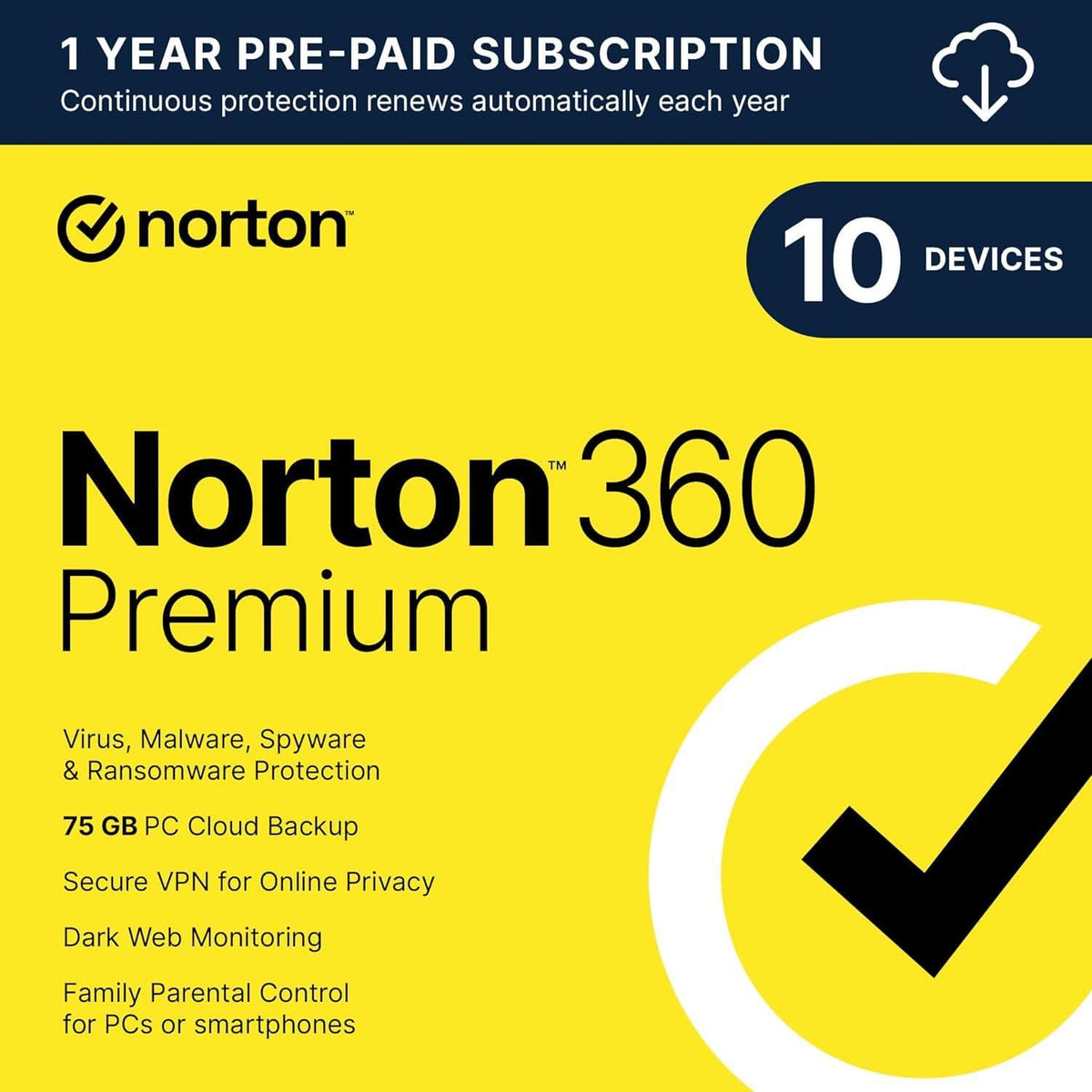 Norton 360 Premium security software for ten devices